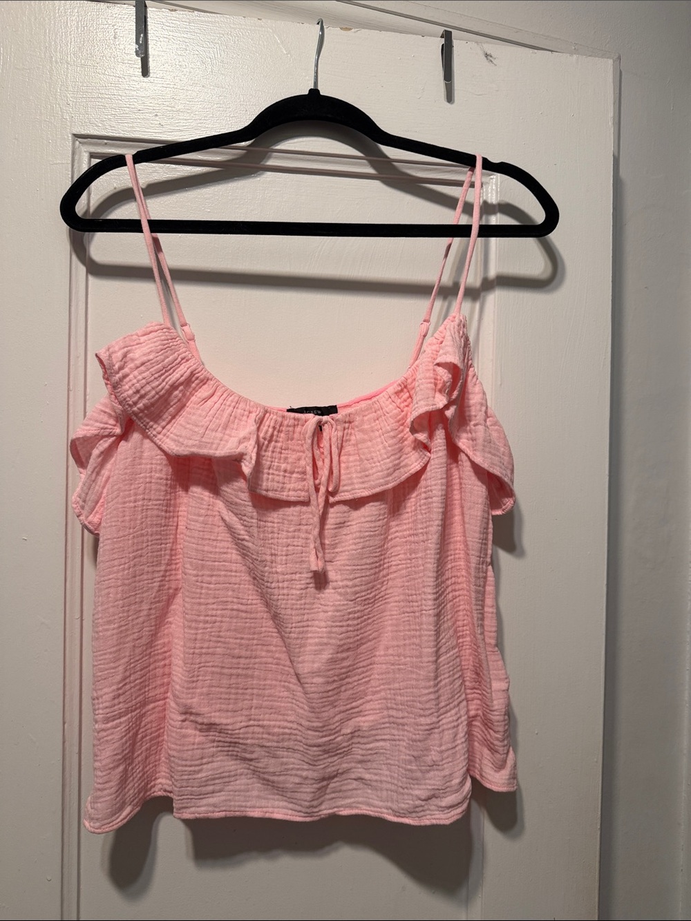 J. Crew Light Pink Ruffle-Trim Spaghetti Strap Camisole